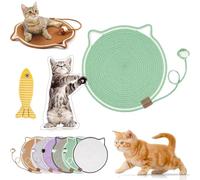 ClawLoom Dual Scratching Pad, 17''/20'' Scratching Pads for Indoor Cats, Natural Cotton Rope Cat Scratching Mat, Large Size Cats ScratchingPad with Cat Toy, for IndoorCats (H,50cm)