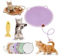 ClawLoom Dual Scratching Pad, 17''/20'' Scratching Pads for Indoor Cats, Natural Cotton Rope Cat Scratching Mat, Large Size Cats ScratchingPad with Cat Toy, for IndoorCats (C,50cm)