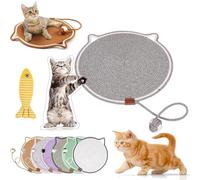 ClawLoom Dual Scratching Pad, 17''/20'' Scratching Pads for Indoor Cats, Natural Cotton Rope Cat Scratching Mat, Large Size Cats ScratchingPad with Cat Toy, for IndoorCats (A,42cm)