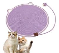 ClawLoom Dual Scratching Pad, Natural Cotton Rope Cat Scratching Mat, Large Cats Bed Scratching Mat with Ball Toy (Purple,43cm)