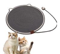 ClawLoom Dual Scratching Pad, Natural Cotton Rope Cat Scratching Mat, Large Cats Bed Scratching Mat with Ball Toy (Dark Grey,60cm)