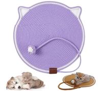 ClawLoom Dual Scratching Pad, Natural Cotton Rope Cat Scratching Mat, Scratching Pads for Indoor Cats with Cat Toy (Light Purple,Large)