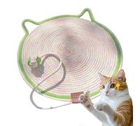 ClawLoom Dual Scratching Pad, Scratching Pads for Indoor Cats, Scratch and Nap Combo Mat for Cats, Natural Cotton Rope Cat Scratching Mat (Green)