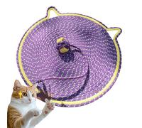ClawLoom Dual Scratching Pad, Scratching Pads for Indoor Cats, Scratch and Nap Combo Mat for Cats, Natural Cotton Rope Cat Scratching Mat (Yellow-Purple)