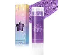 Clawrex Body Glitter Stick, Mermaid Sequins Glitter Pen Chunky Glitter Powder Rainbow Glitter Face Stick para cara/cuerpo/cabello/ojos/labios (#01 arco iris) (morado)