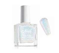 Clawrex Esmalte de uñas con purpurina, esmalte de uñas blanco, secado rápido, no tóxico, con brillo en la oscuridad, base de agua, esmalte para uñas DIY (blanco, 10 ml)