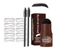 Clawrex Juego de plantillas para cejas, resistente al agua, polvo de cejas, sello de cejas con 10 plantillas reutilizables para cejas, larga duración, natural, multifuncional (negro)