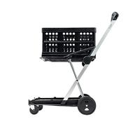 CLAX® Carro de la Compra Personal e higiénico | Carro Plegable | Incluye Caja Plegable | Negro
