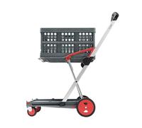 Clax - Carro de Transporte Plegable (edición Roja), Carrito de Plataforma, Carrito de Almacenamiento, Carrito de Compras, con Caja Plegable, Color Rojo
