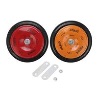 Claxon eléctrico 2pcs 110dB para coche 12V, bocina impermeable de metal en naranja rojo - sonido potente y duradero, fácil instalación para camiones, motos y barcos (Naranja + roja)