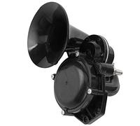 Claxon Universal Bocina de Caracol Negra 12 / 24V, Bocina de Aire 120dB para Coche Camión Autobús - Sonido Potente, Bajo Consumo, Fácil Instalación