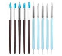 Clay Sculpting Tools - Silicone Color Shapers Brushes, Double-Ended Pen Set | Portable Modeling Supply For Carving, Dotting, And Ceramic Clay Modeling Brushes Multifunction Sculpting