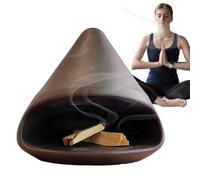 Clay Sculpture Santo Holder - 13x13x13cm Ceramic Incense Burner For Wood Sticks, Cone Incense Energy Purifying Smudge Bowl Dish Handcrafted Gift For Meditation and Aromatherapy Course