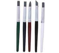 Clay Shaper Pen Silicone Soft Head DIY Sculpture Pottery Carving Painting Tool Set 5Pcs Multicolor Durable for Artists Kids Adults Black White Brown Blue Green