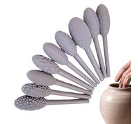 Clay Texture Tools, 9X Oval Pattern Rollers Set, Ceramic Pottery Sculpting Accessories, Single Head Design for Crafts & Art Projects Boys Girls Teens More
