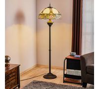 Clayre&Eef Fabulosa lámpara de pie Emily, estilo Tiffany True