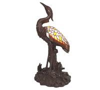 Clayre&Eef Lámpara de mesa 5LL-6064 cigüeña, estilo Tiffany