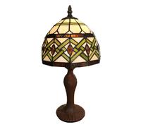 Clayre&Eef Lámpara de mesa 6027 pantalla vidrio look Tiffany