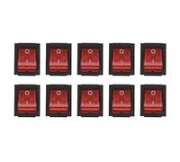 ClAZTyict 10X Luz Roja 4 Pin DPST ON/OFF Interruptor Basculante 15A/250V 20A/125V AC 28X22mm