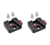 ClAZTyict 2X Adaptador de Placa de Liberación Rápida de Batería de Montaje En V Universal 1/4 Accesorios Base úNica Portátil para Todos Los Ptz Y Cámara Negro