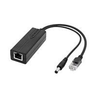 ClAZTyict Adaptador Divisor PoE de 48 V A 5 V, Separador Adaptativo Activo, Inyector Aislado, Puerto CC de 5,5 X 2,1 mm para Cámara de 100 M
