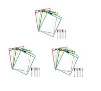 ClAZTyict Bolsillos de Borrado en Seco Reutilizables, Paquete de 18 Fundas de Borrado en Seco Reutilizables, Protector de Hojas de, Fundas de Bolsillo de Borrado en Seco