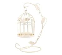ClAZTyict Candelero de Metal Ahuecado Jaula de PáJaros Candelabro Colgante Vintage Linterna para DecoracióN Central de Boda en Casa A