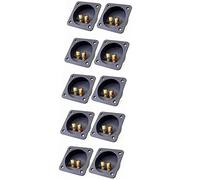 ClAZTyict DIY EstÉReo Tornillo Conectores de Copa Conectores de Subwoofer Enchufe de 2 VÍAs Caja de Bornes de ConexiÓN Terminal, 10 Pcs Negro