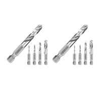 ClAZTyict Juego de Brocas de VáStago Hexagonal de 1/4 10 Piezas Juego de Brocas Rechonchas para Metal M2 Broca de Acero de Longitud Corta para Mandril de Cambio RáPido