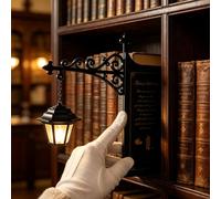 CLBDRESS Linterna de biblioteca vintage - Luz nocturna LED decorativa para estantería, lámpara de madera para rincón de lectura, luminaria de mesa para escritorio, adorno estudioso para el hogar