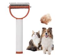 CLBDRESS Peine desenredante suave para gatos y perros, Rastrillo de subpelo doble cara, Herramienta acicalado segura para eliminar el pelo suelto, Cepillo ergonómico for mascotas pelo largo y grueso