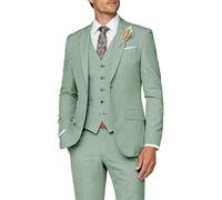 CLcaojun Traje de 3 piezas para hombre, ajustado, para boda, padrinos de boda, trajes clásicos de un botón, formal, graduación, cena, esmoquin, Verde eucalipto, 5XL