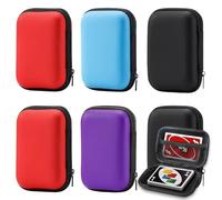 ClcIosis 6 cajas de tarjetas de juego, caja para tarjetas, para guardar tarjetas, auriculares y cables de datos (negro, rojo, morado y azul cielo)