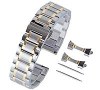 CLCLGOKKOH Correa de acero for hombre y mujer, correa de acero, cierre desplegable de doble presión, brazalete metálico universal.(D,18mm)