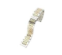 CLCLGOKKOH Correa de reloj de acero inoxidable, correa de hebilla plegable de Metal, accesorios de pulsera universales for hombres y mujeres(Silver Gold,19mm)
