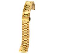 CLCLGOKKOH Correa de reloj de acero inoxidable, pulsera de Metal sólido, accesorios de reloj universales(Gold,17mm)