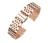 CLCLGOKKOH Men's steel watch strap with stainless double-press folding clasp and flat arc interface(B,12mm)