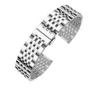 CLCLGOKKOH Men's steel watch strap with stainless double-press folding clasp and flat arc interface(F,20mm)