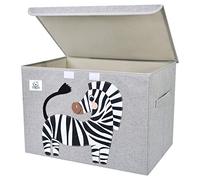 CLCROBD Baúl grande plegable de juguetes para niños con tapa abatible, organizador de almacenamiento de juguetes de animales de tela plegable, contenedor, caja, cesta/baúl para niños pequeños, niños y