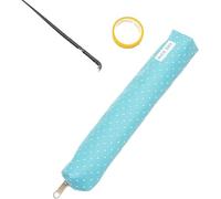 Cldaisy Estuche azul para lápices, bonita bolsa de papelería, caja de lápices de color caramelo, bolsa para lápices Kawaii, bolsa para bolígrafos súper delgada, bolsa de cosméticos de punto ondulado