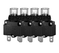 CLDIY Disyuntor de 18 A con protección térmica contra sobrecarga 88 Series Manual Push Button Reset con terminales de conexión rápida y tapa de tecla impermeable 32 V CC o 125/250 V CA, 4 unidades