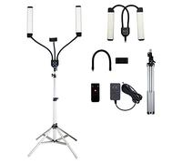 CLDRHD Kit de iluminación portátil LED de doble brazo con puerto de carga USB, soporte para teléfono celular y ajuste de temperatura de color, diseñado para artistas de pestañas, tatuajes