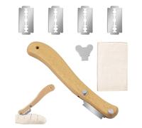 CLDURHGE Cuchillo de Panadero Profesional con Cuchilla Intercambiable y Alfombrilla de Amasado 48×36 cm, Cuchillo para Masa 195 mm Ideal para repostería, horneado Artesanal y Pan casero