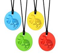CLDY 4 collares sensoriales para masticar, juguetes masticables para autistas, TDAH, necesidades de mordedura, collar de silicona hecho de silicona de grado alimenticio, mordedor masticable para niños