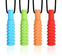 CLDY 4 piezas collar sensorial, juguetes masticables para niños con TDAH y necesidades de mordedura, collar de silicona de grado alimenticio, juguete masticable de motor oral