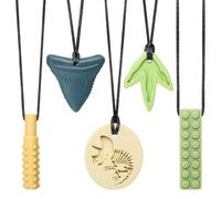 CLDY 5 collares sensoriales para masticar, juguetes masticables para autistas, TDAH, necesidades de mordedura, collar de silicona hecho de silicona de grado alimenticio, mordedor masticable para niños