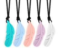 CLDY 5 collares sensoriales para masticar, juguetes masticables para autistas, TDAH, necesidades de mordedura, collar de silicona hecho de silicona de grado alimenticio, mordedor masticable para niños