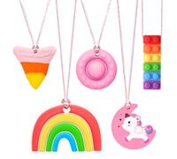 CLDY 5 Piezas mordedores niños autistas, El colgante de silicona para masticar no contiene BPA., Los collares mordedores son adecuados para niños con TDAH, dentición, autismo y necesidades oclusales