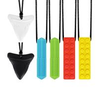 CLDY 6 collares sensoriales para masticar, juguetes masticables para autistas, TDAH, necesidades de mordedura, collar de silicona hecho de silicona de grado alimenticio, mordedor masticable de motor