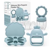 CLDY Alimentador de frutas para bebés, moldes para congelador, paletas de leche materna, práctico juego de alimentador de alimentos para bebés, bandeja de silicona para congelador, recipientes de
